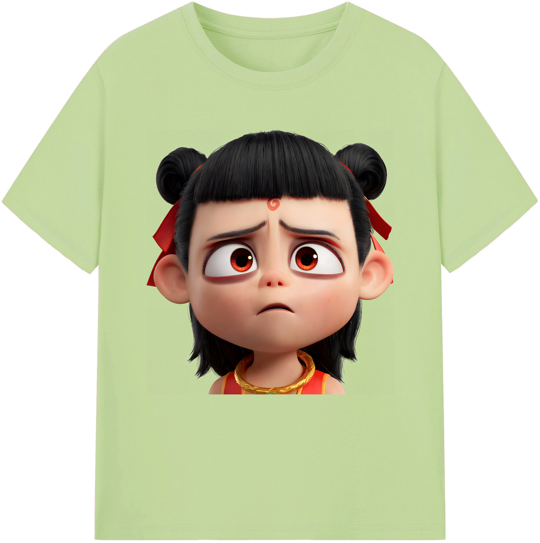 （画像用） Ne Zha 2 ナタ 魔童の大暴れ 綿100％半袖Tシャツ（フロントプリント）